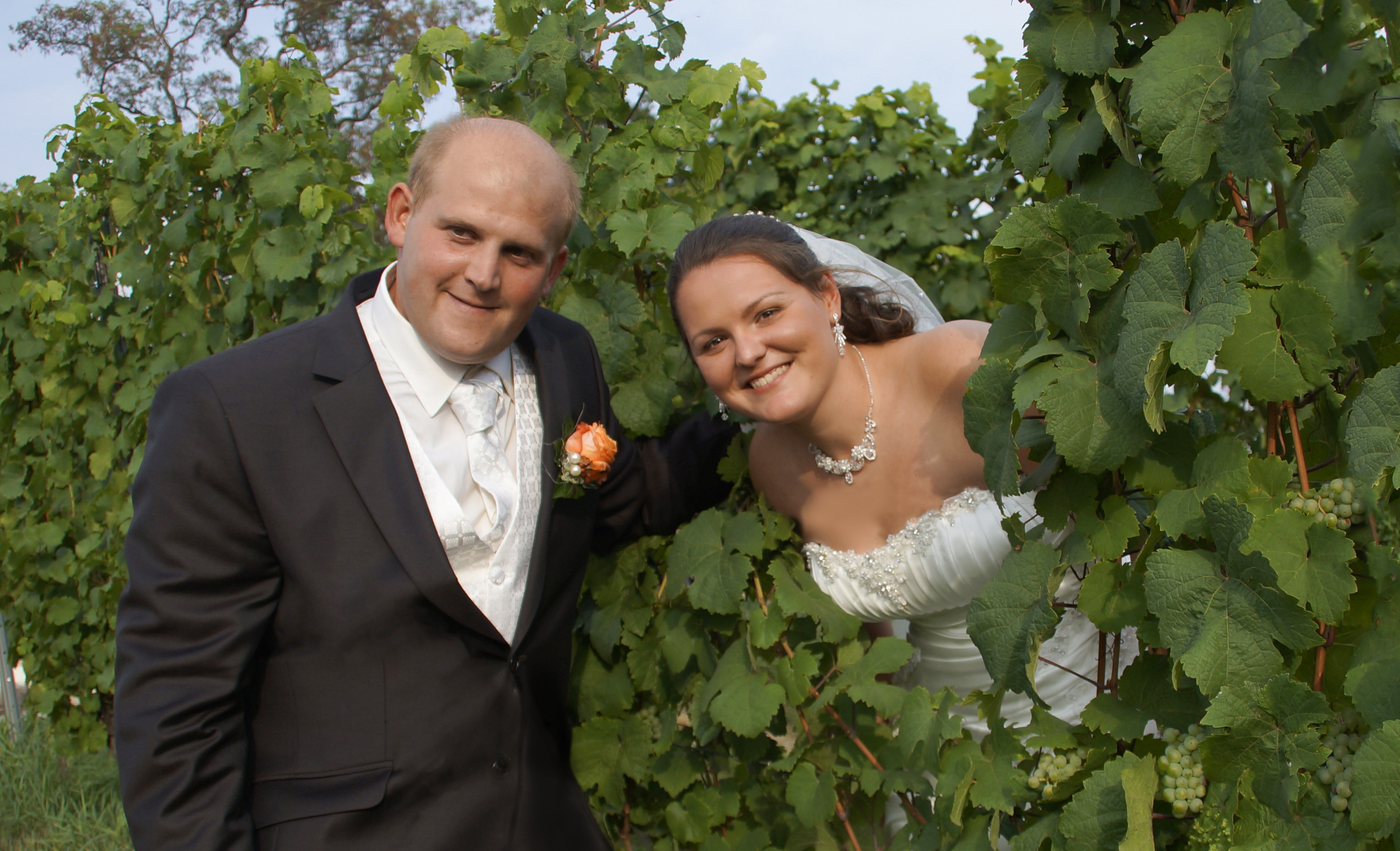 Brautpaar in den Weinbergen von Rielingshausen